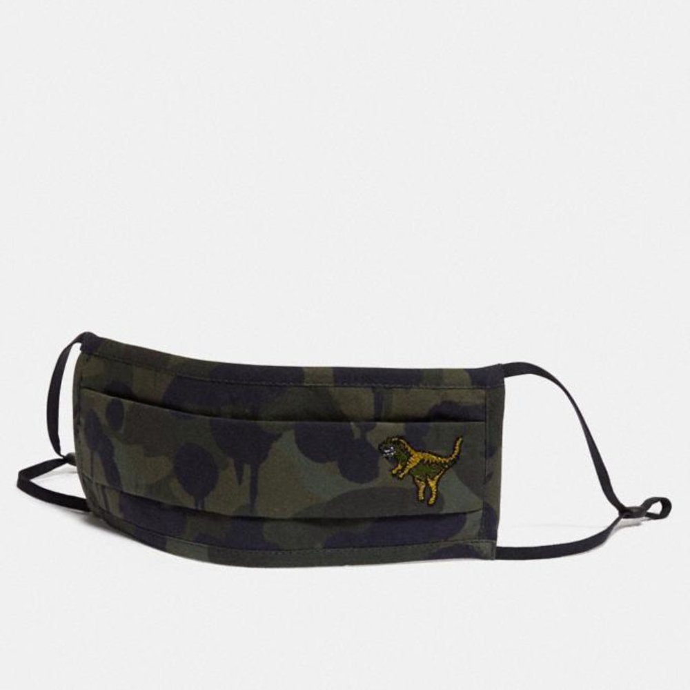 COACH Rexy Face Mask With Wild Beast Print C3600 Green/Black